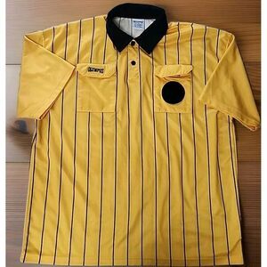 Olympus Referee Jersey Polo 2X LARGE YELLOW & BLACK UNITED STATES‎ SOCCER FED